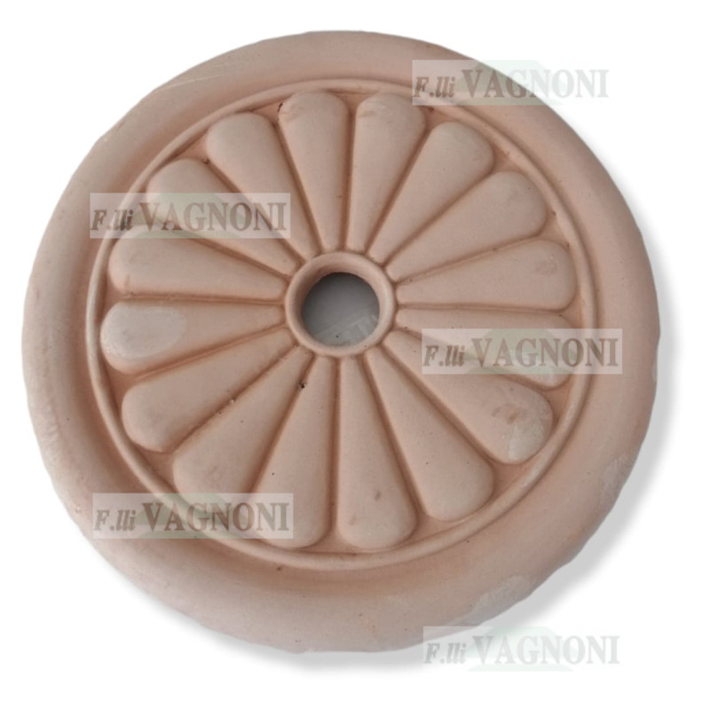 ROSONE IN TERRACOTTA CM. 24 PER RUBINETTO-FONTANA