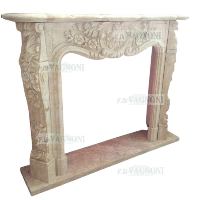 CORNICE DI CAMINO IN TRAVERTINO Cm. 135 mod.23