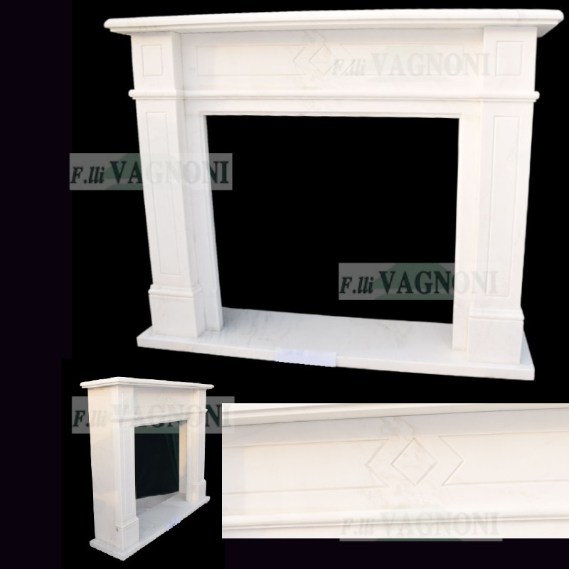 CORNICE DI CAMINO IN MARMO BIANCO Cm. 135 mod.55