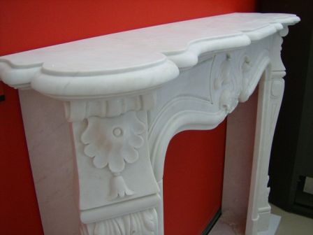 CORNICE DI CAMINO IN MARMO BIANCO Cm. 135 mod.11