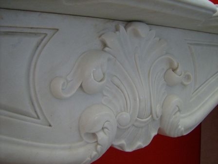 CORNICE DI CAMINO IN MARMO BIANCO Cm. 135 mod.11