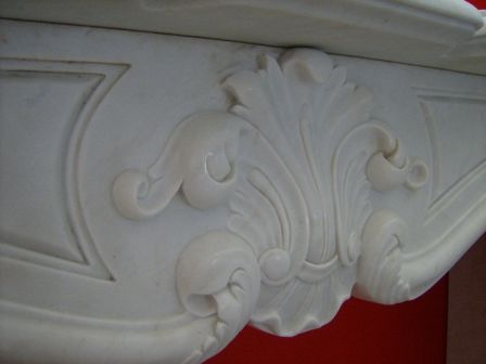 CORNICE DI CAMINO IN MARMO BIANCO Cm. 150 mod.11 - Clicca l'immagine per chiudere