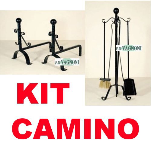 KIT CAMINO IN FERRO BATTUTO ATTREZZI + ALARI [kitattrezzi_2] - 84,00 € :  Fratelli Vagnoni Store!, Per Arredare. Con Stile.