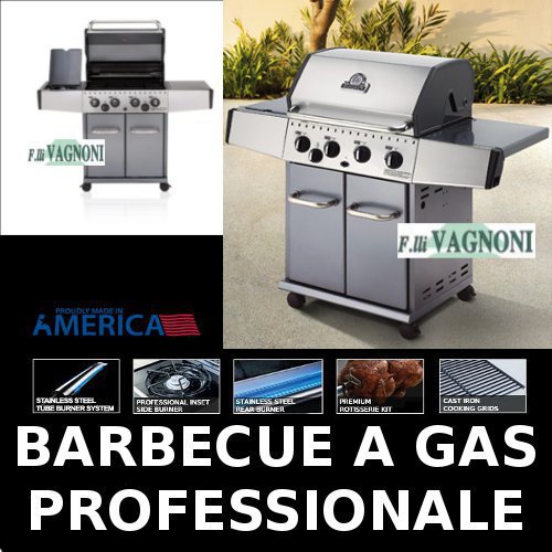 BARBECUE A GAS -METANO- HUNTINGTON REBEL 4 + FORNELLO+SACCO