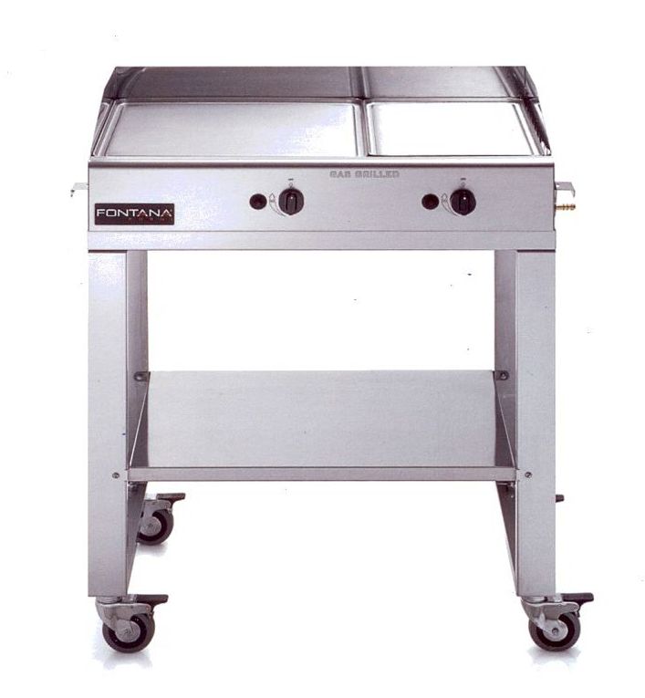 BARBECUE A GAS FONTANA CON CARRELLO IN ACCIAIO INOX Mod. GRANADA