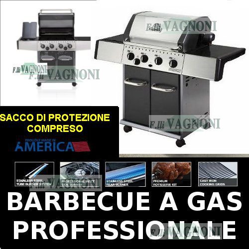 BARBECUE A GAS HUNTINGTON REBEL 4 + FORNELLO + SACCO