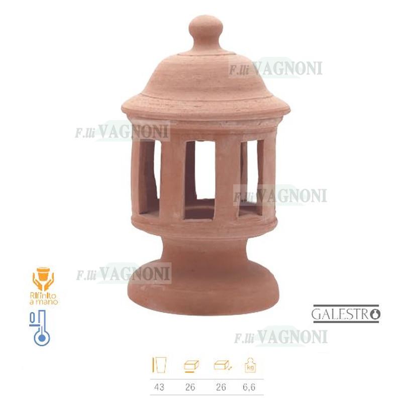 LANTERNA IN TERRACOTTA TOSCANA TONDA cm. 45