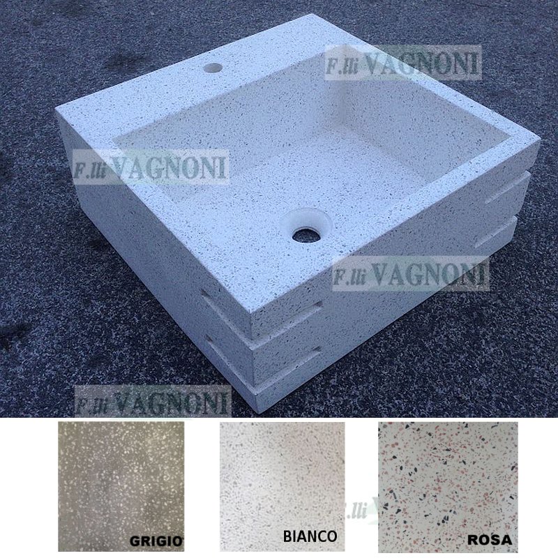 LAVANDINO LAVELLO ACQUAIO LAVABO PILOZZO da esterno in cemento graniglia  liscio