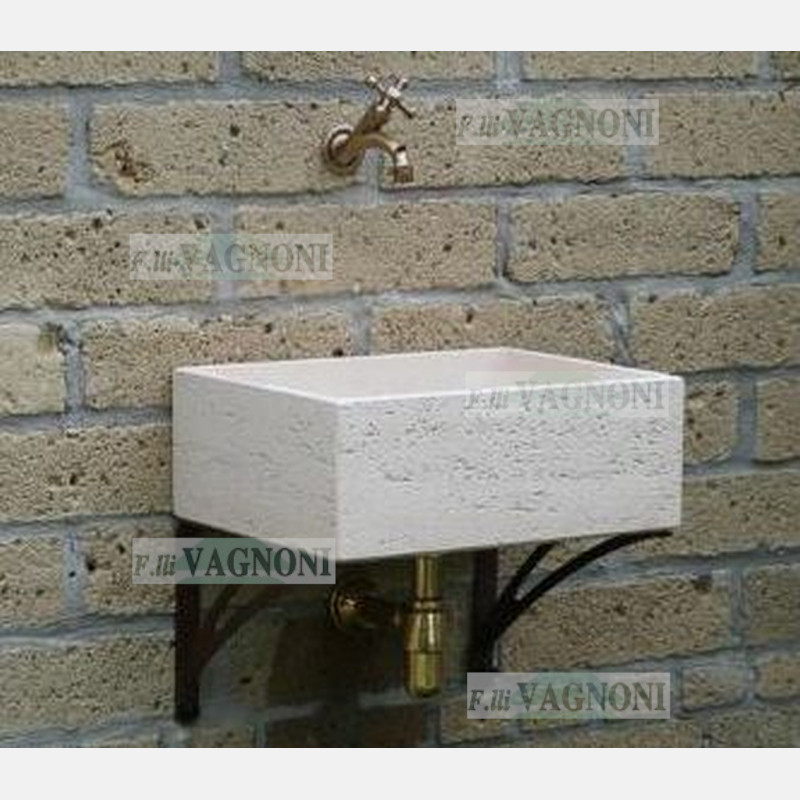 LAVANDINO LAVELLO IN CEMENTO TIPO TRAVERTINO ROSATO CM. 48 [aq5310.trav] -  140,00 € : Fratelli Vagnoni Store!, Per Arredare. Con Stile.