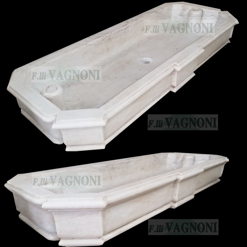 LAVANDINO DA BAGNO-CUCINA IN MARMO CM. 135x57x18