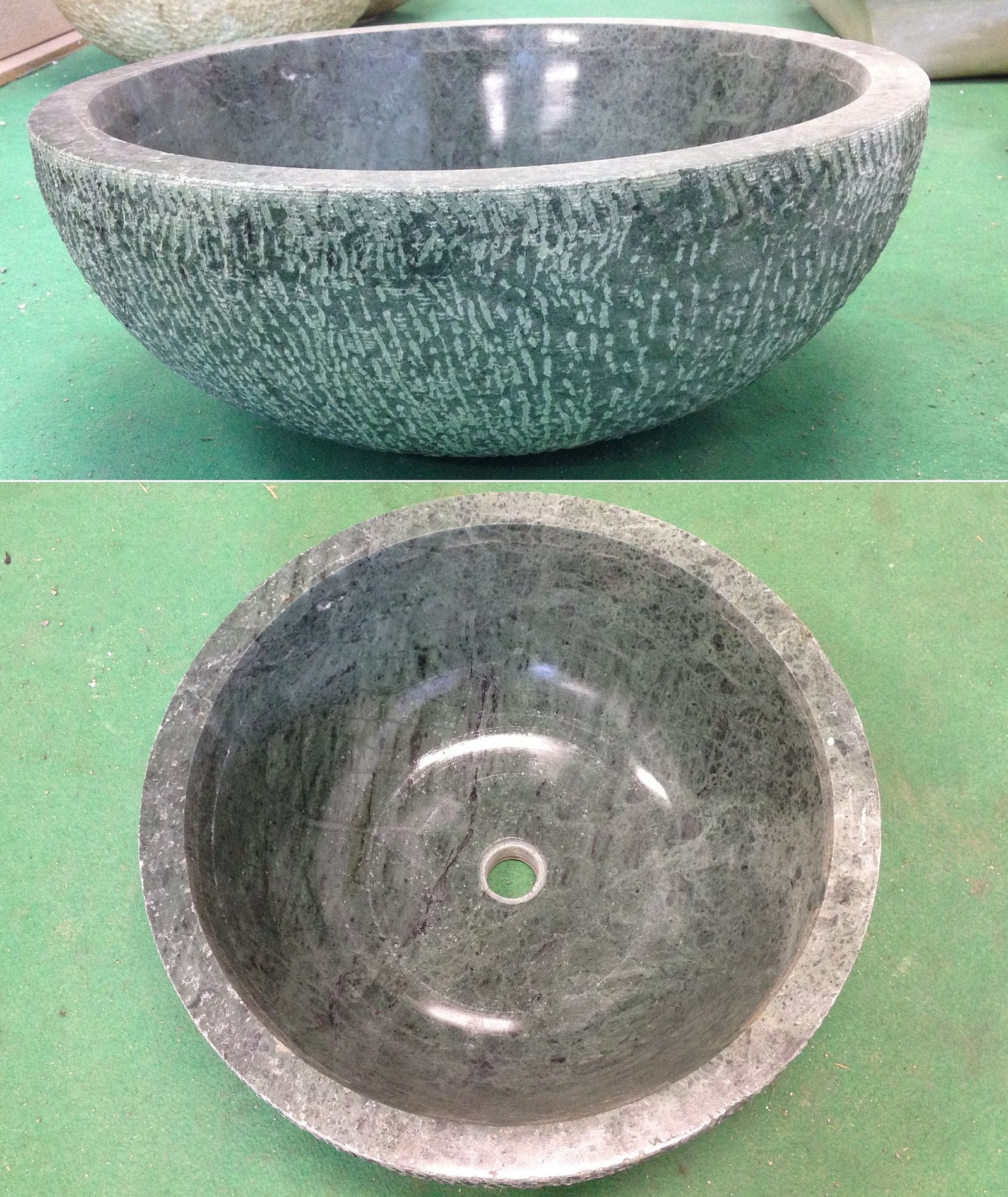 LAVANDINO IN MARMO VERDE CM. 45X18 ARREDO BAGNO