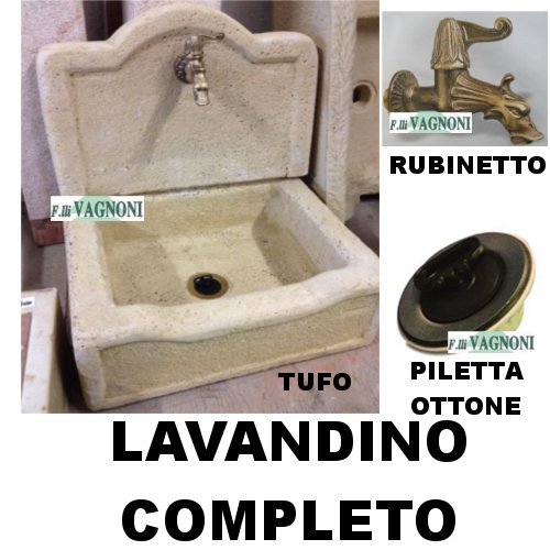 LAVANDINO ACQUAIO COMPLETO DI ACCESSORI MOD. VITTORIO TUFO