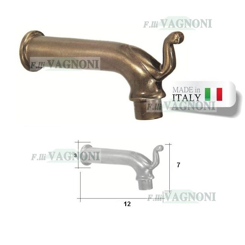 RUBINETTO EROGATORE CONTINUO DA 1/2" IN OTTONE LISCIO BRONZATO