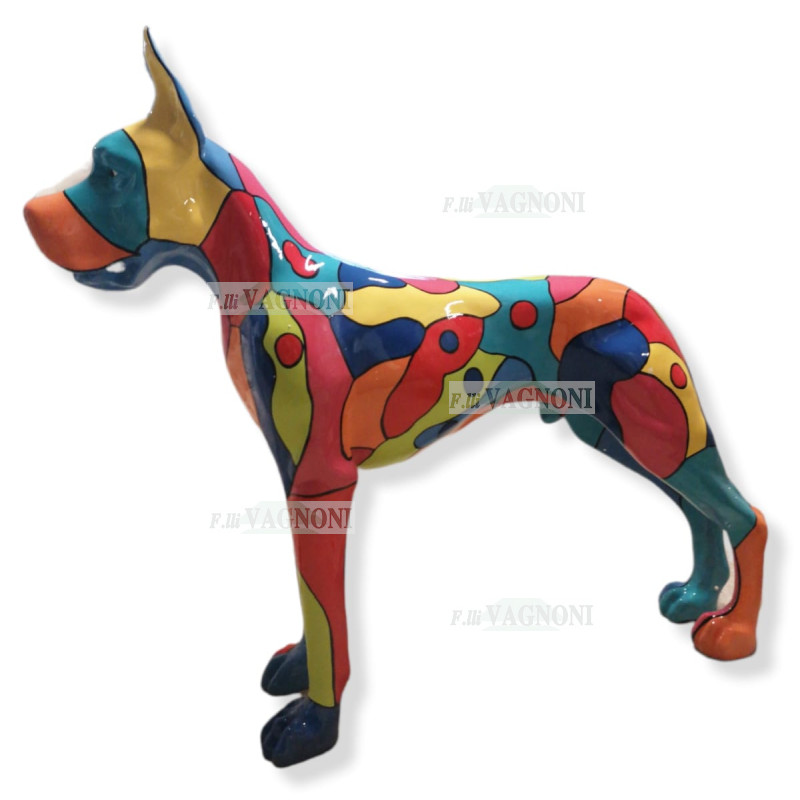 STATUA CANE DESIGN ALANO IN RESINA CM. 110X125 -ANIMALI-