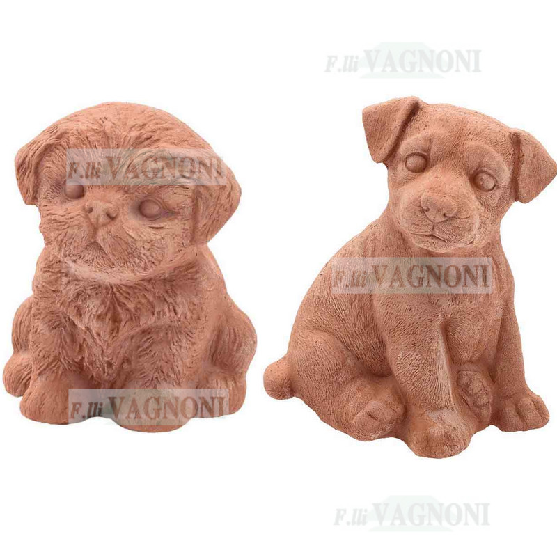 BARBONCINO+LABRADOR IN TERRACOTTA CM. 18