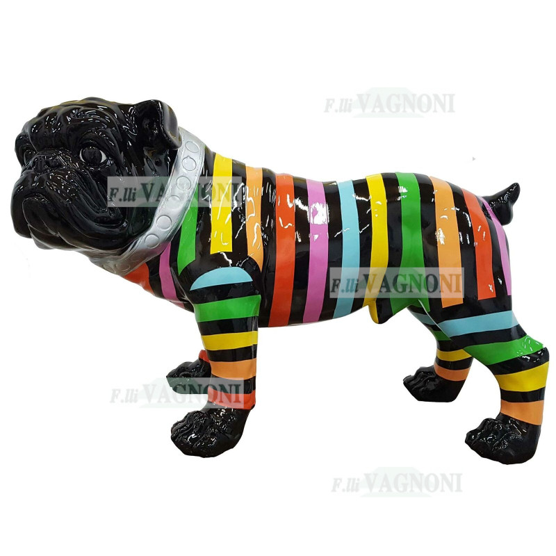 STATUA CANE DESIGN BULLDOG IN RESINA CM. 65X40 -ANIMALI-