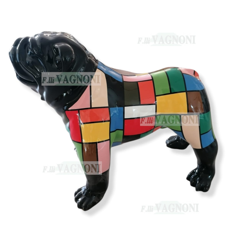 STATUA CANE DESIGN BULLDOG IN RESINA CM. 90x74 -ANIMALI-