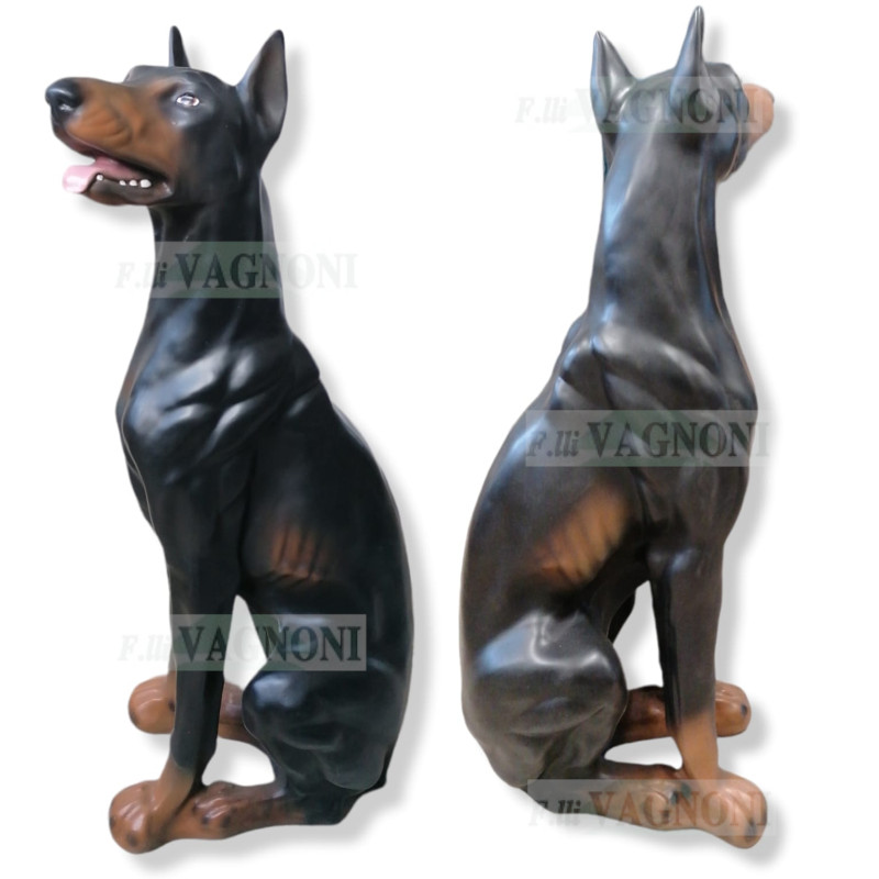 STATUA CANE DOBERMAN IN RESINA CM.92