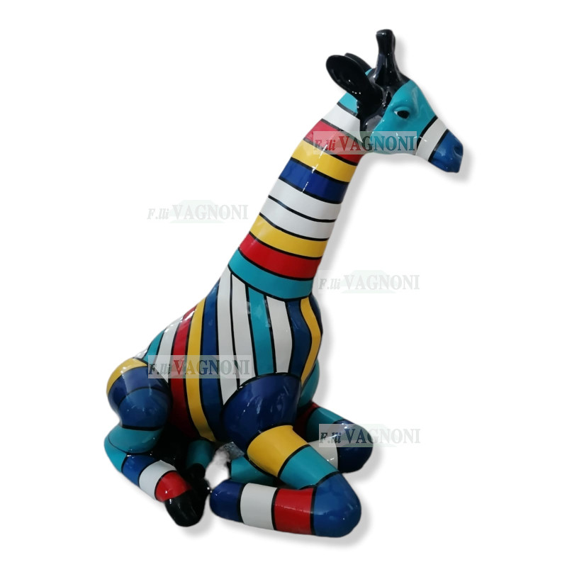 STATUA GIRAFFA DESIGN IN RESINA CM. 60X87 -ANIMALI-