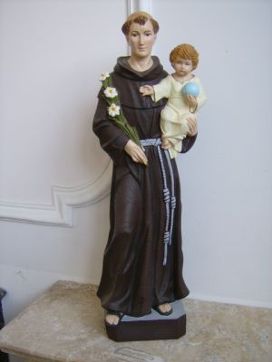 STATUA SANT'ANTONIO IN RESINA INFRANGIBILE X ESTERNO CM.63 - Clicca l'immagine per chiudere