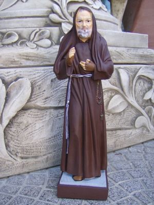 STATUA PADRE PIO IN RESINA INFRANGIBILE X ESTERNO CM. 40