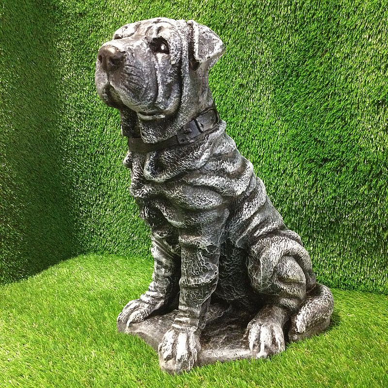 CANE MASTINO IN CEMENTO DECORATO CM.50 PER INTERNO ED ESTERN