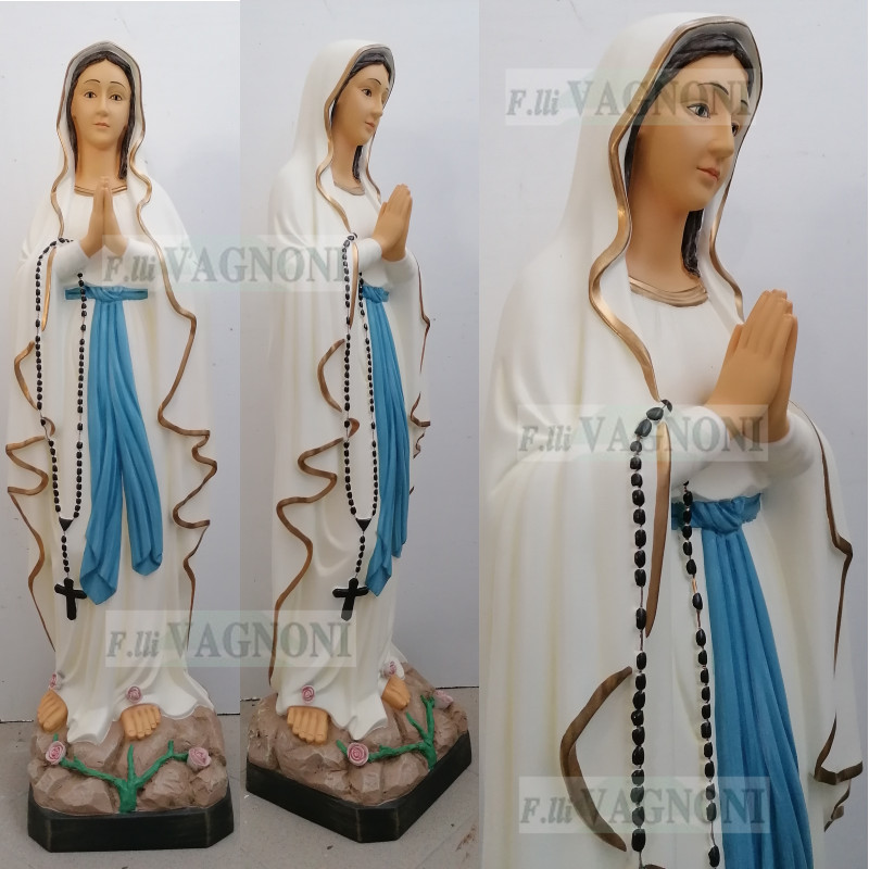 STATUA MADONNA DI LOURDES IN MARMO RESINA CM. 100