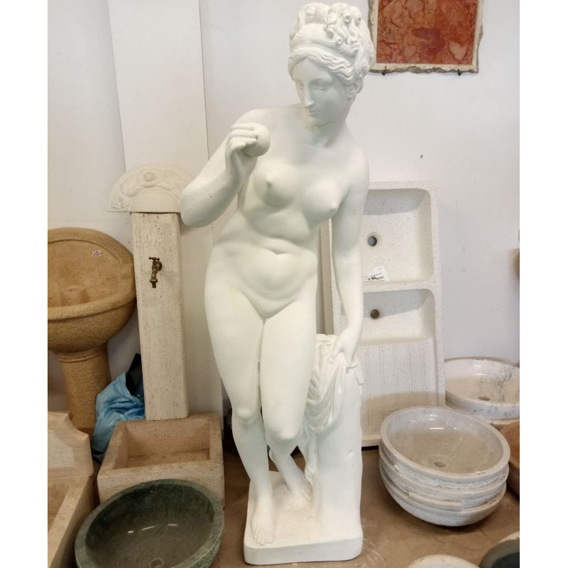 STATUA VENERE POMO IN CEMENTO E MARMO CM. 160