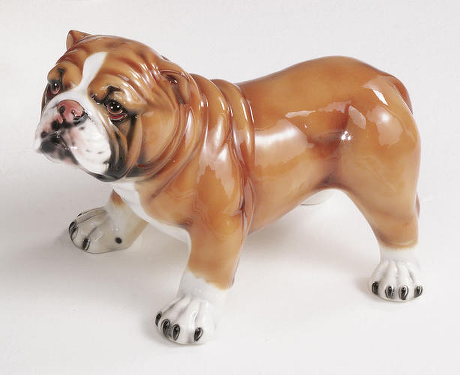 STATUA CANE BULLDOG BOULEDOGUE IN CERAMICA CM. 40X30 -ANIMALI-