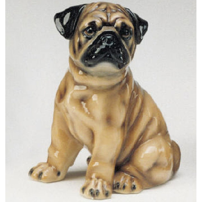 STATUA CANE CARLINO IN CERAMICA CM. 30 -ANIMALI-