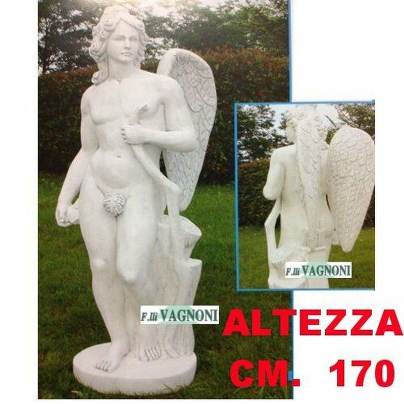 STATUA ANGELO CUPIDO IN CEMENTO CM. 170