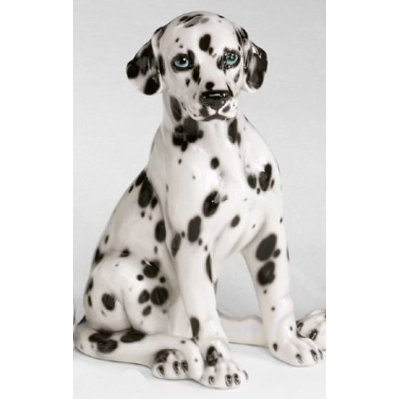 STATUA CANE DALMATA IN CERAMICA CM. 45 -ANIMALI-