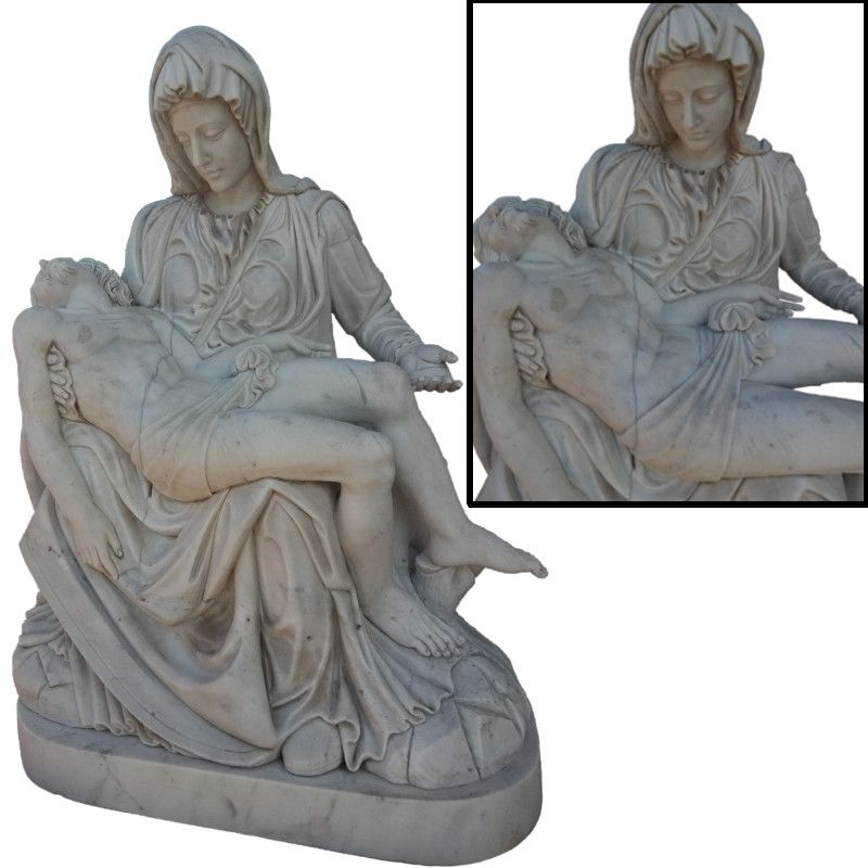 OUTLET STATUA PIETA' DI MICHELANGELO IN MARMO Cm. 130