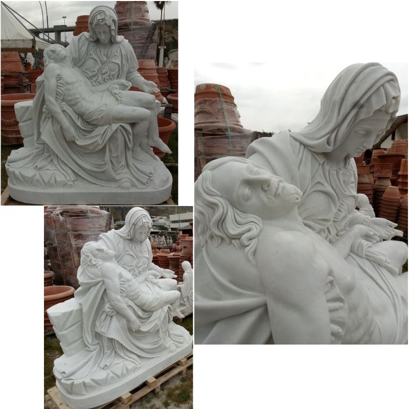 STATUA PIETA' DI MICHELANGELO IN MARMO Cm. 150