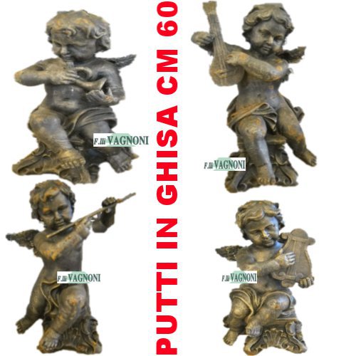 N.4 PUTTI ANGELI AMORINI MUSICISTI IN GHISA - Clicca l'immagine per chiudere