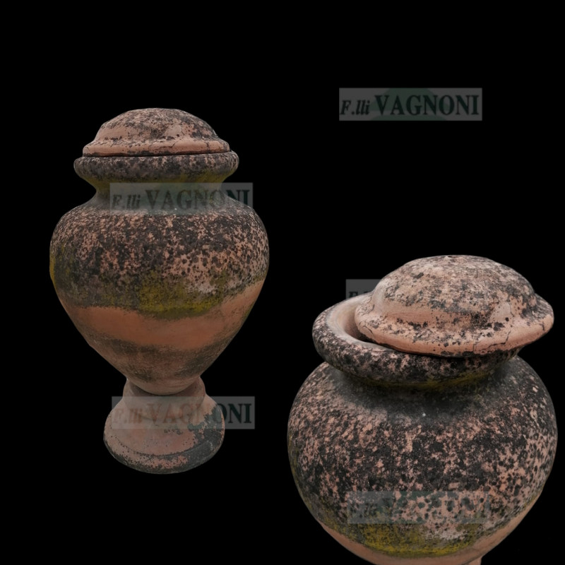 VECCHIO VASO URNA LAMPADA IN TERRACOTA TOSCANA