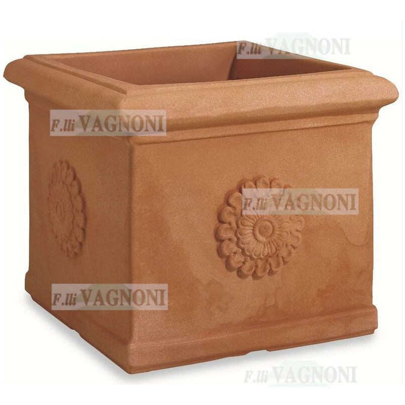 VASO IN SUPER RESINA QUADRATO CM. 56X56x48