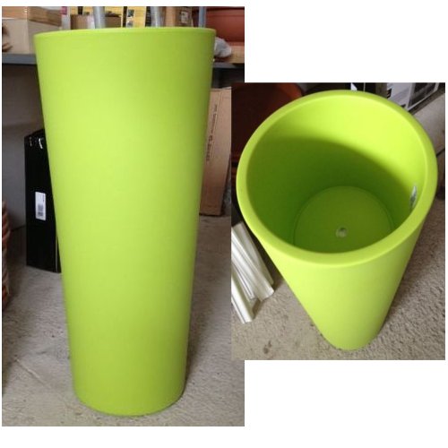 VASO IN RESINA ROTONDO CM. 85X38 VERDE